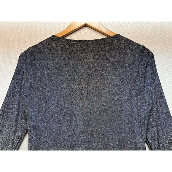 Hollister Women's Sparkle Mini Bodycon Dress Key Hole Size M Silver Long Sleeve - Picture 9 of 10